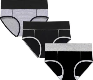 3 PCS Briefs for Women Cotton Seamless Patchwork Underwear High Waist Breathable Full Coverage Plus Size Panties