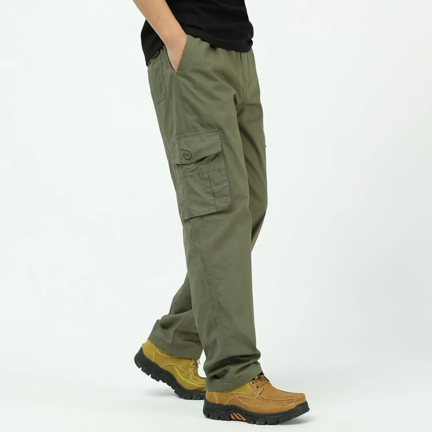 Adorlina Flex Cargo Pants for Men, Flexrover - Ultra Comfort Fit Multi Pocket Durable Trousers Hiking Cargo Pants