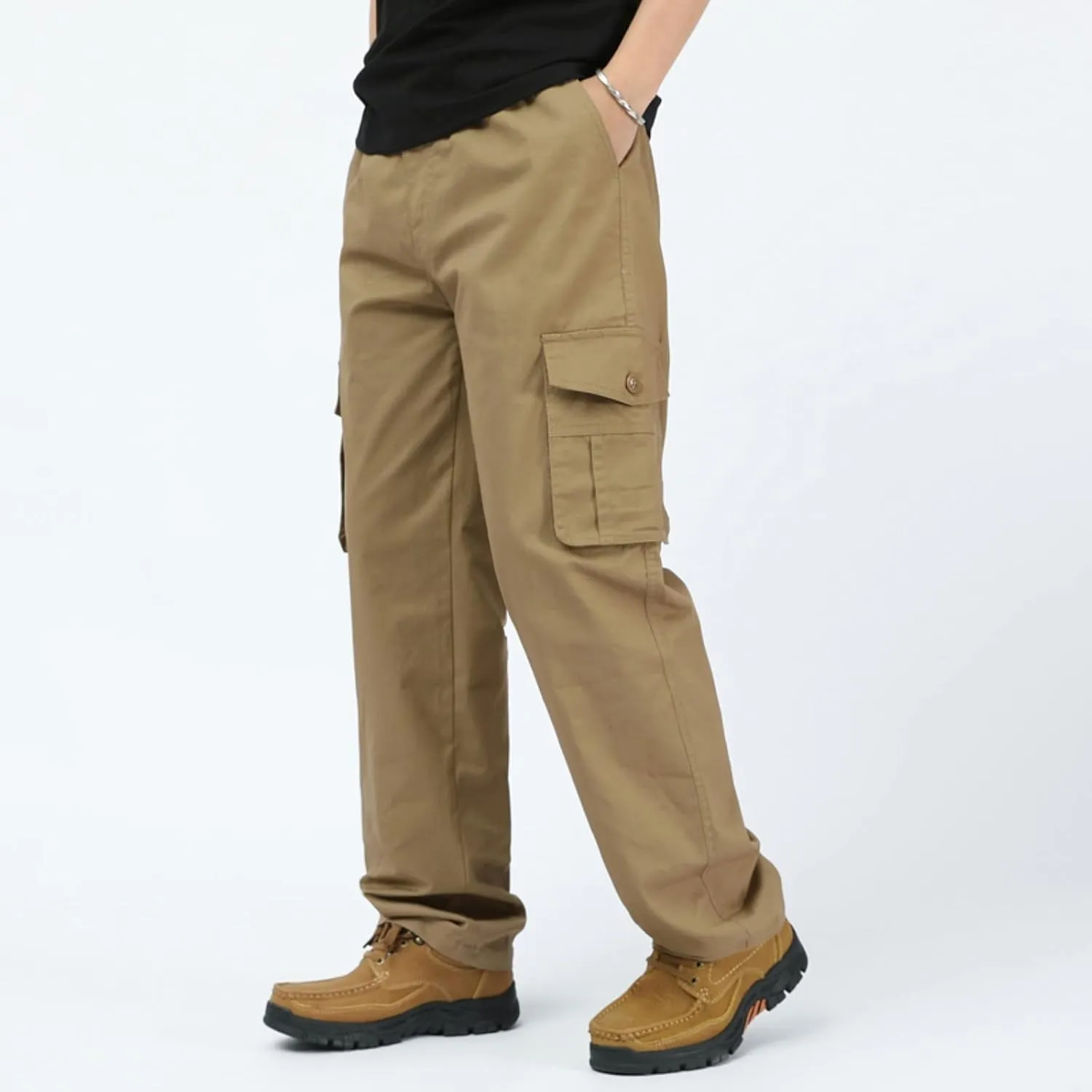 Adorlina Flex Cargo Pants for Men, Flexrover - Ultra Comfort Fit Multi Pocket Durable Trousers Hiking Cargo Pants