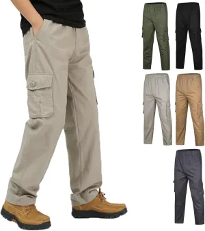 Adorlina Flex Cargo Pants for Men, FlexRover - Ultra Comfort Fit Multi-Pocket Durable Trousers.