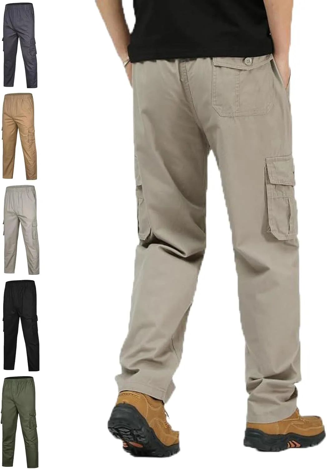 Adorlina Flex Cargo Pants for Men, FlexRover - Ultra Comfort Fit Multi-Pocket Durable Trousers