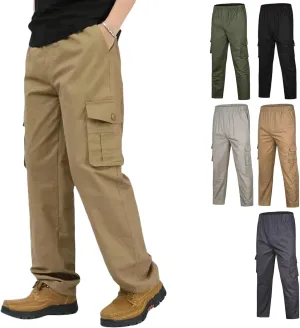 Adorlina Flex Cargo Pants for Men, FlexRover - Ultra Comfort Fit Multi-Pocket Durable Trousers.