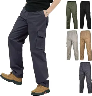 Adorlina Flex Cargo Pants for Men, FlexRover - Ultra Comfort Fit Multi-Pocket Durable Trousers.