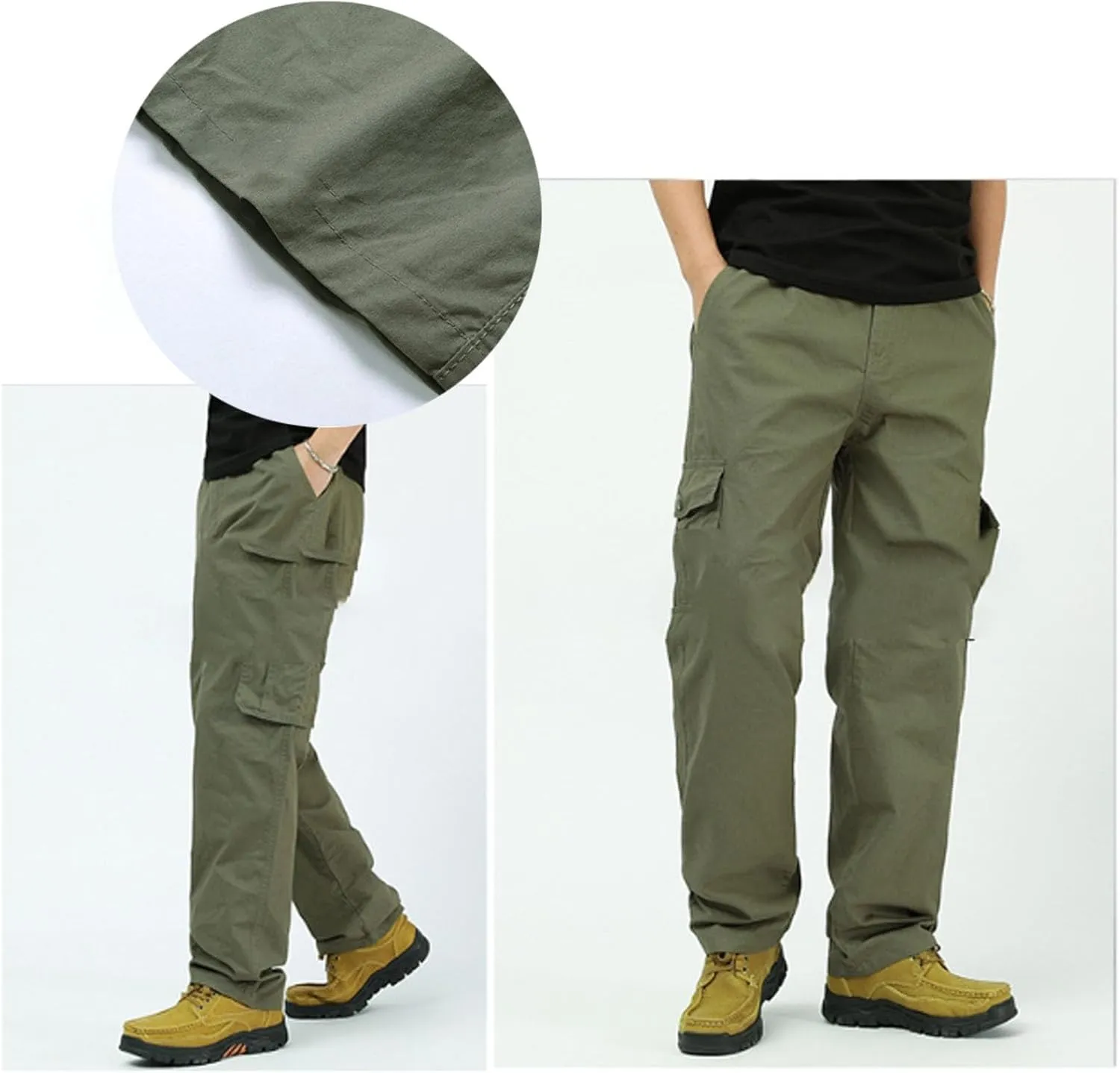 Adorlina Flex Cargo Pants for Men, FlexRover - Ultra Comfort Fit Multi-Pocket Durable Trousers