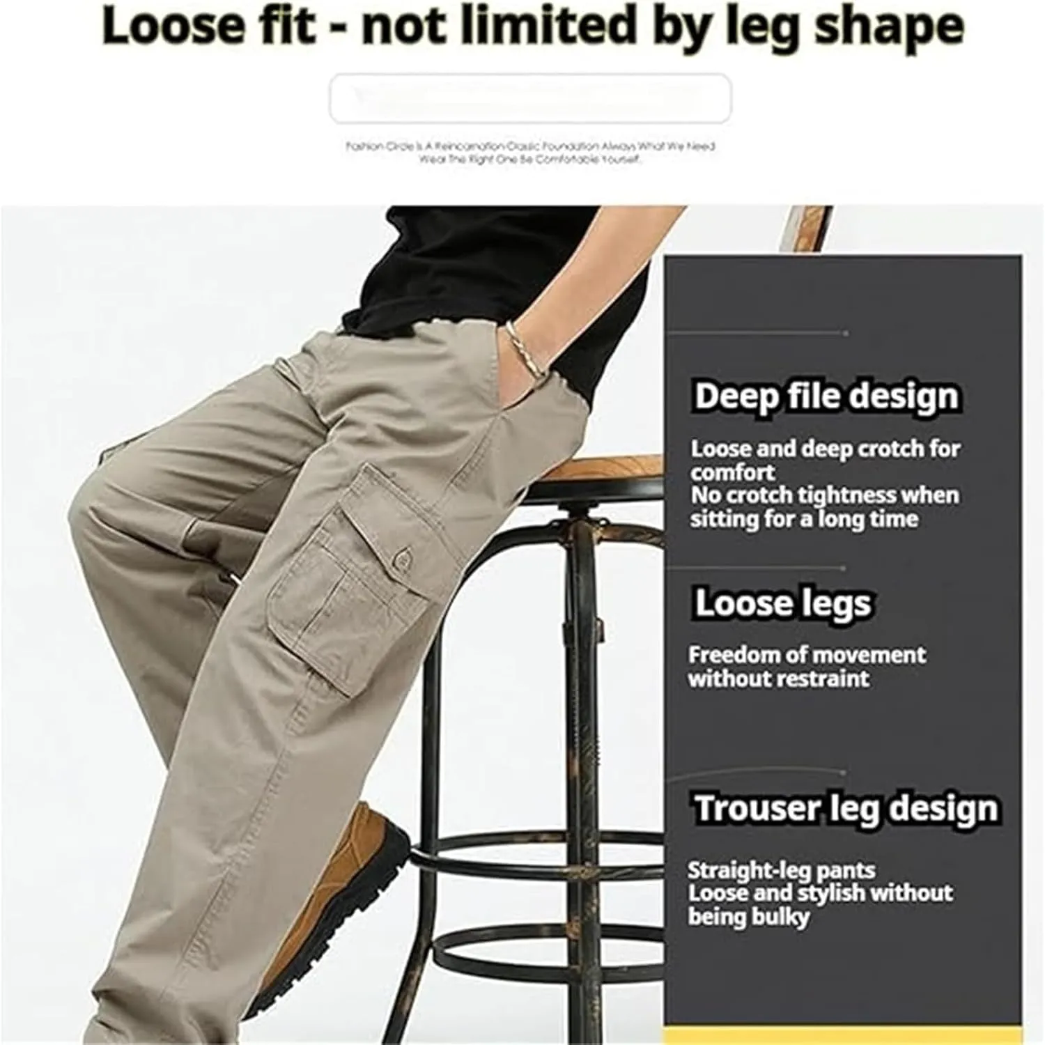 Adorlina Pants for Men, High Stretch Cargo Pants 2025 New Ultra Comfort Fit Multi-Pocket Durable Trousers