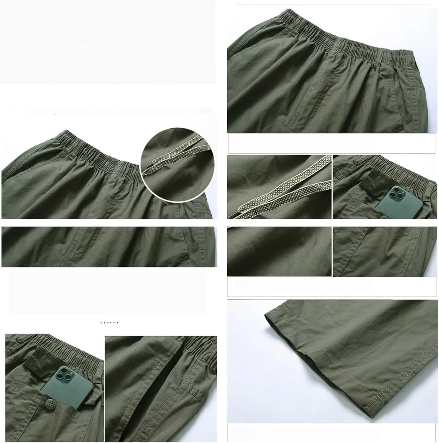 Adorlina Pants for Men, High Stretch Cargo Pants 2025 New Ultra Comfort Fit Multi-Pocket Durable Trousers
