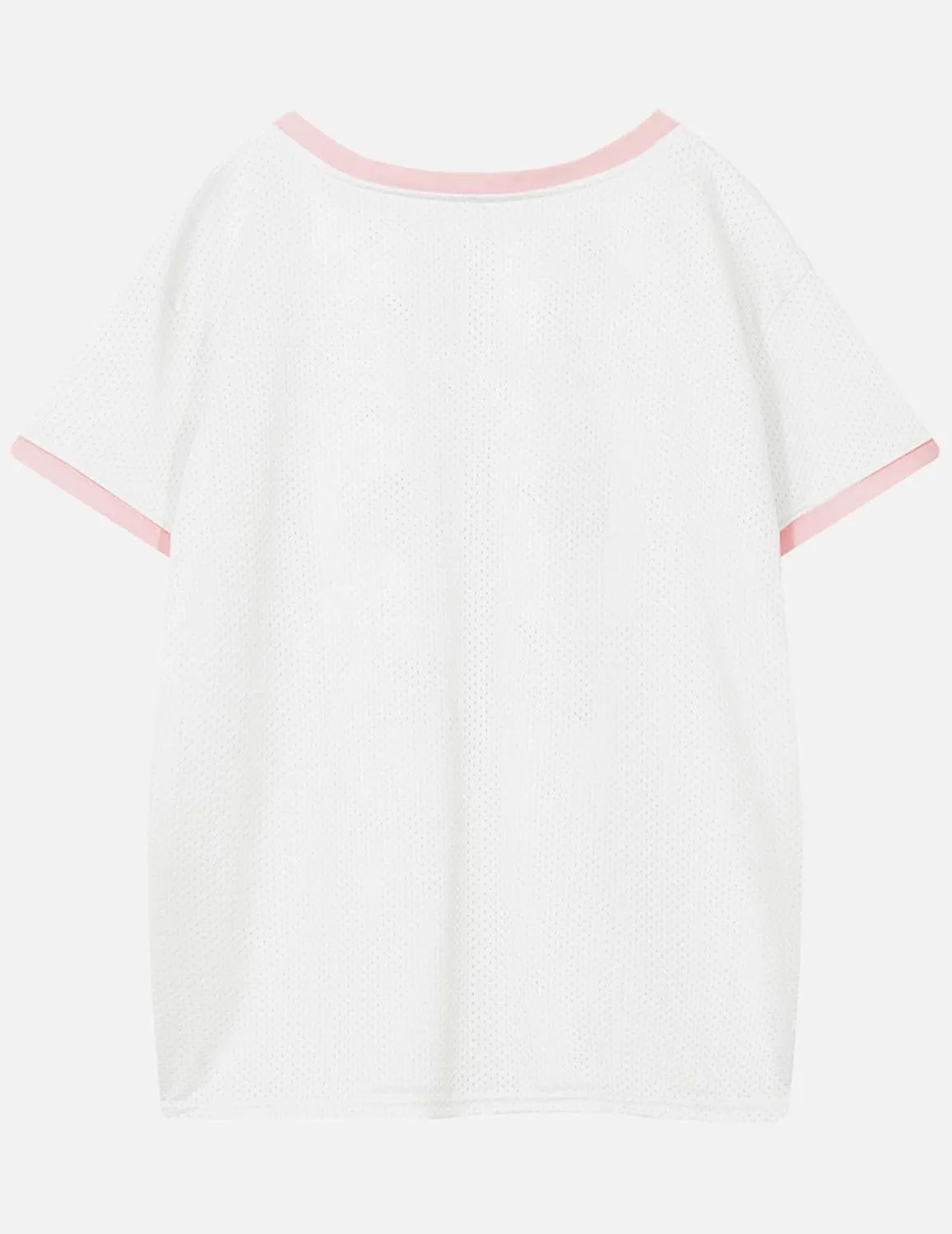 Aelfric Eden Womens Jersey Tshirts Letter Printed Tees V Neck Mesh Short Sleeve 2025 Y2k Summer Casual Tops Clothes