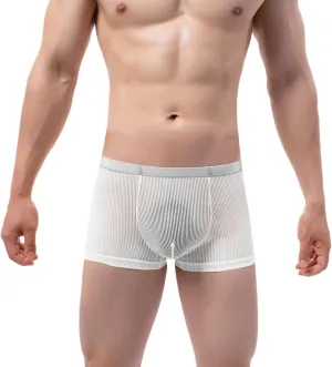 Boxers Briefs for Men Sexy Cotton Breathable High Waisted Boxer Briefs Stretch Soft Pouch Comfortable Cool Boxer Briefs