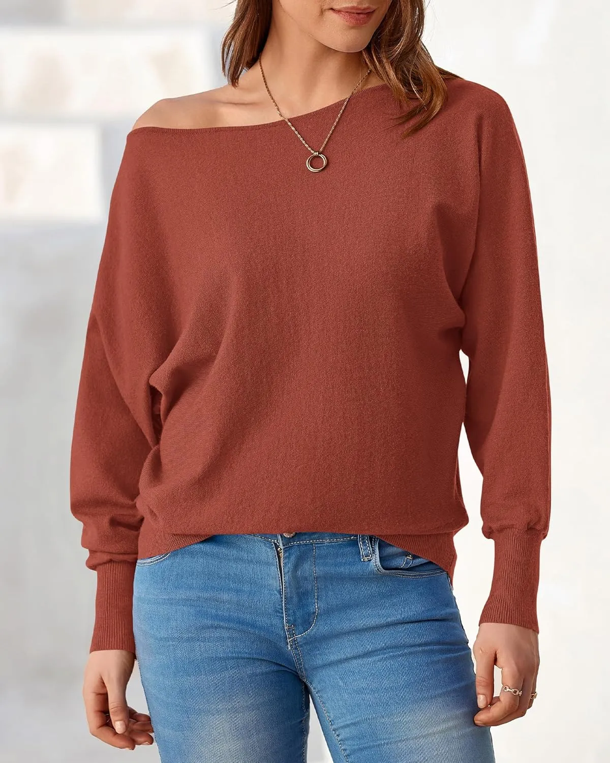 BTFBM Womens Trendy Off Shoulder Sweater 2024 Fall Long Sleeve Casual Loose Tunics Asymmetrical Pullover Going Out Tops