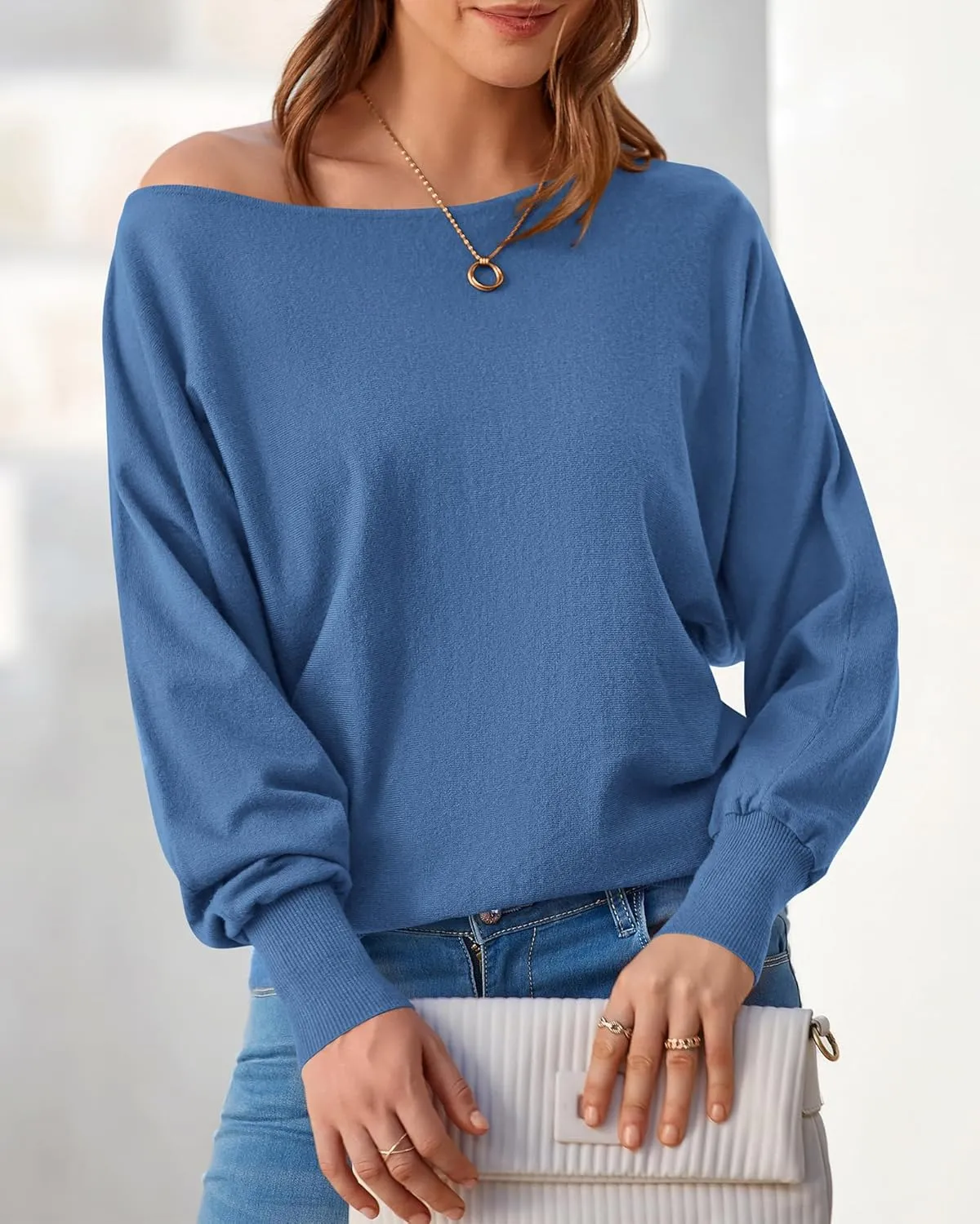 BTFBM Womens Trendy Off Shoulder Sweater 2024 Fall Long Sleeve Casual Loose Tunics Asymmetrical Pullover Going Out Tops