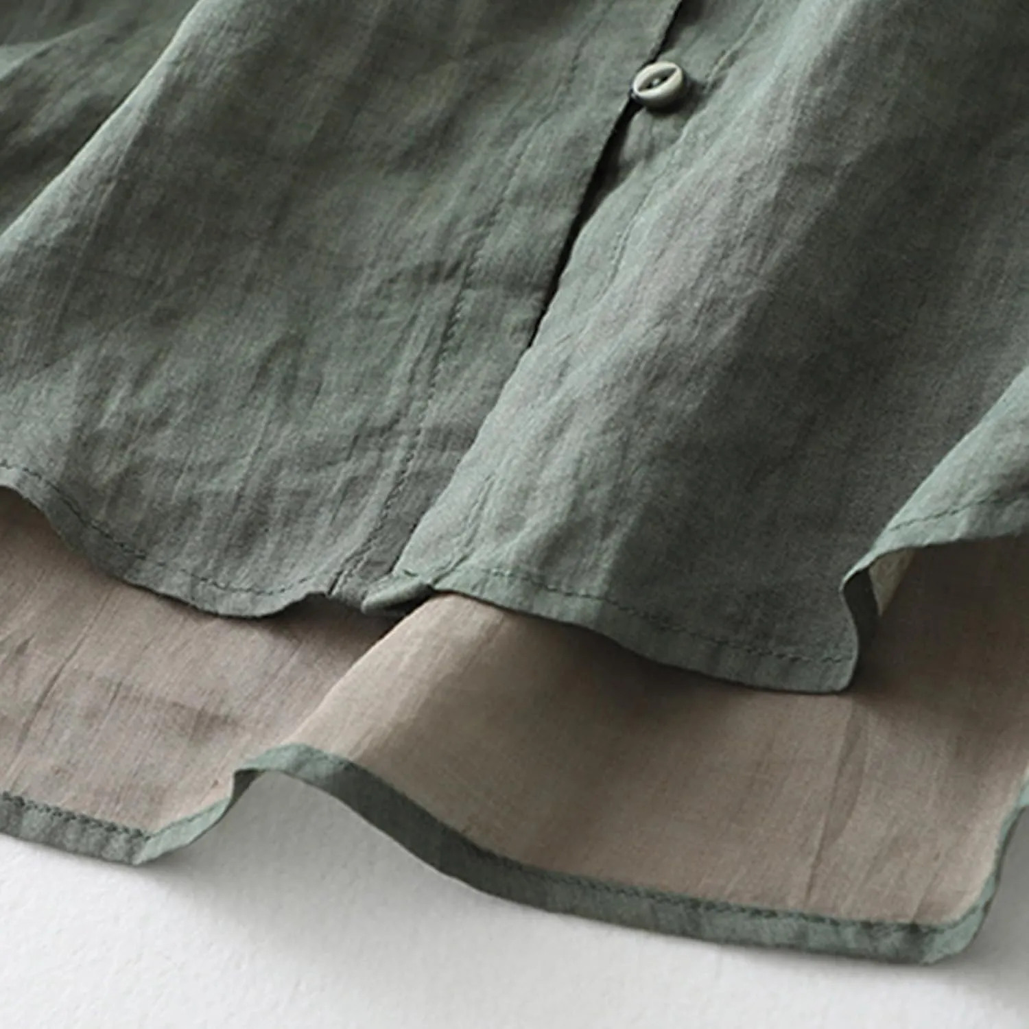 Cotton Linen Shirts for Women Long Sleeve Tops 2024 Summer Fashion Peasant Tees Casual Crewneck Button Blouses