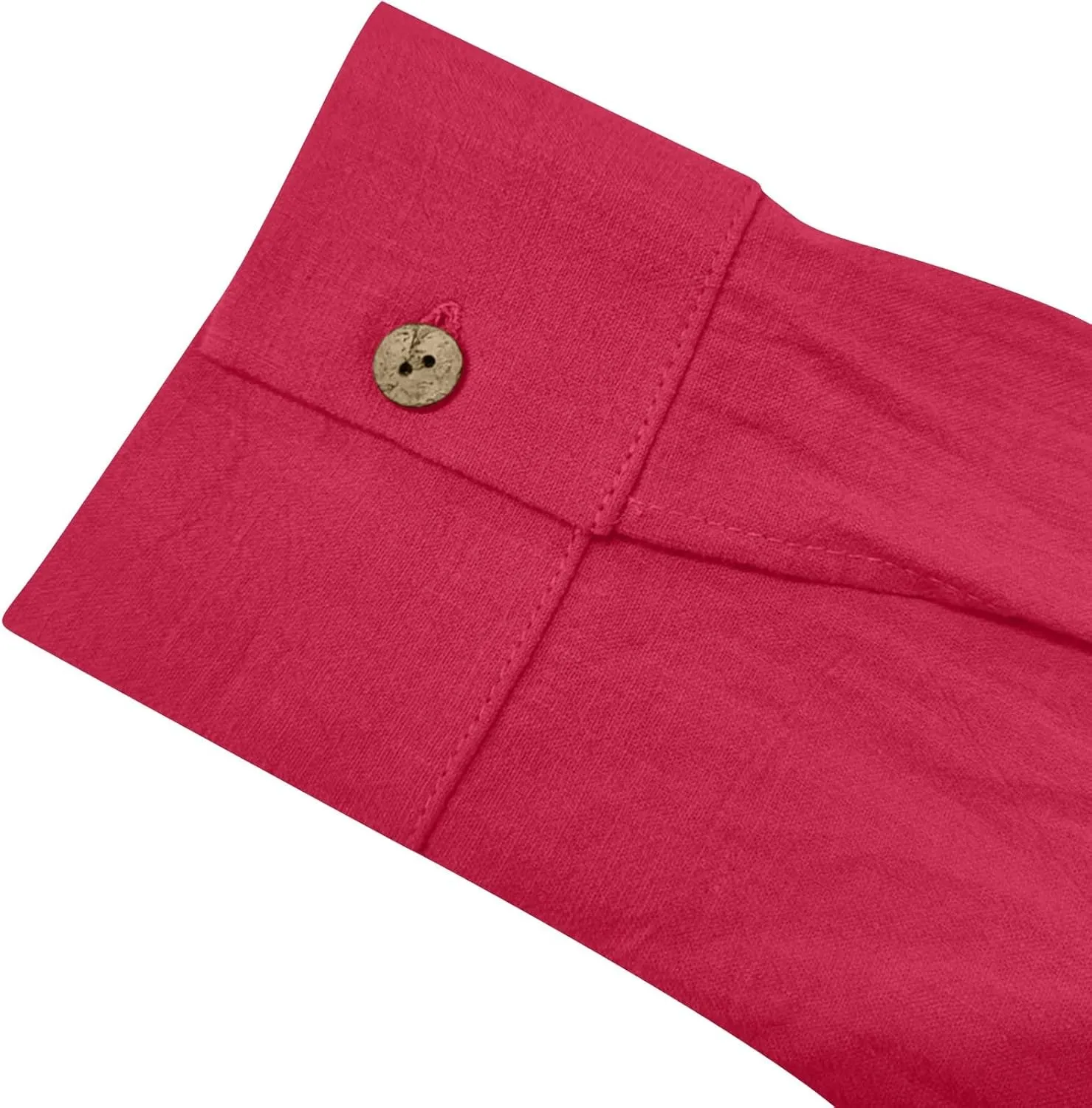 Cotton Linen Tops for Women Summer Solid Color Button Down Long Sleeve Shirts Casual Fashion Loose Pleated Blouse