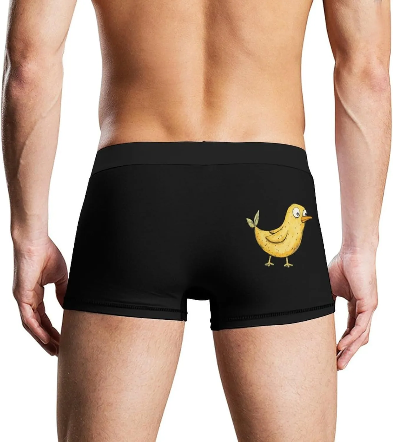 Cute Bird Banana Men's Tight Boxer Briefs Breathable Underwear Soft Stretch Trunks