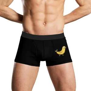 Cute Bird Banana Men's Tight Boxer Briefs Breathable Underwear Soft Stretch Trunks
