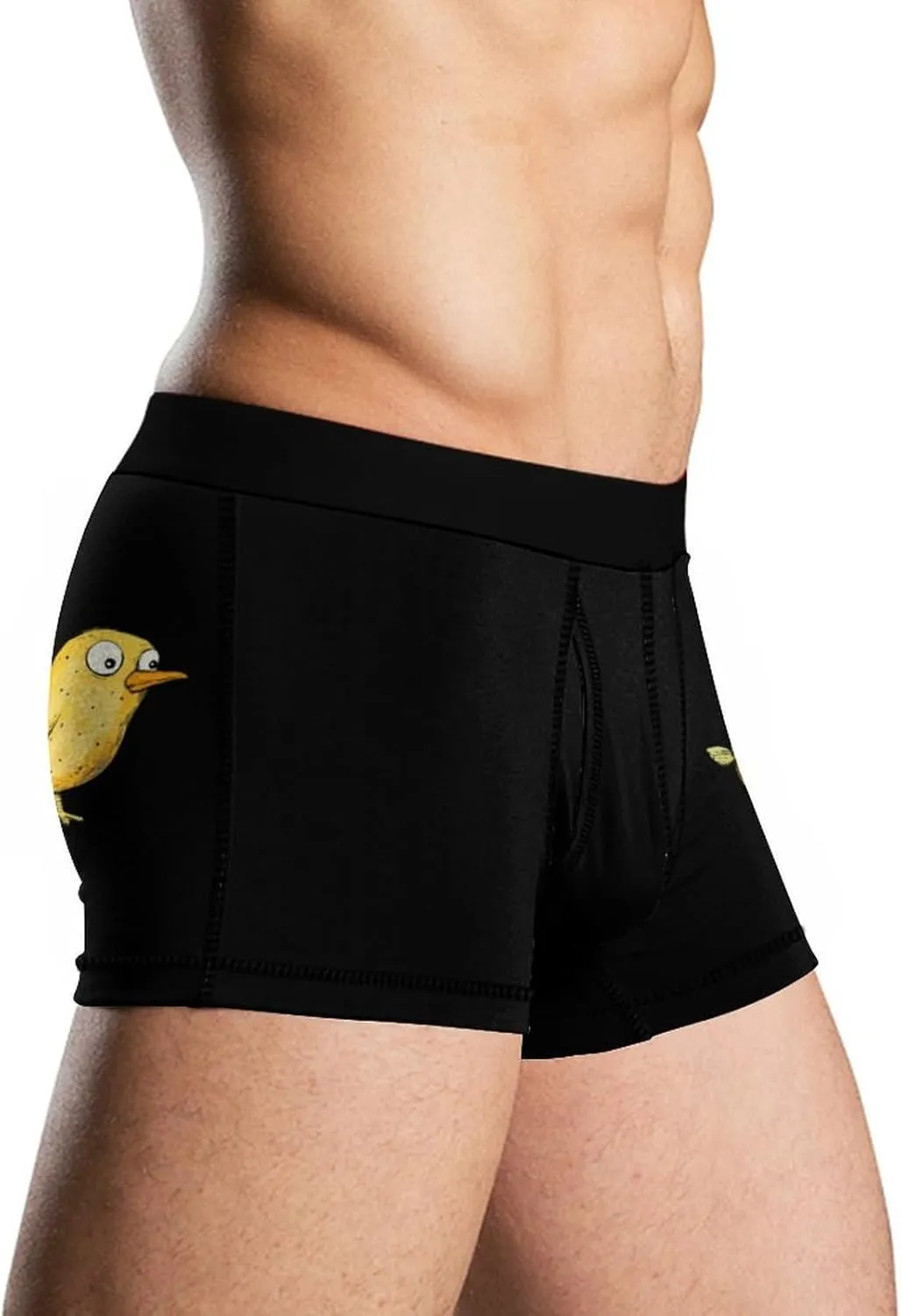 Cute Bird Banana Men's Tight Boxer Briefs Breathable Underwear Soft Stretch Trunks