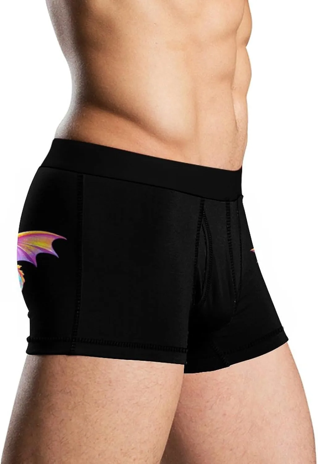 Cute Colorful Dragon Men's Tight Boxer Briefs Breathable Underwear Soft Stretch Trunks