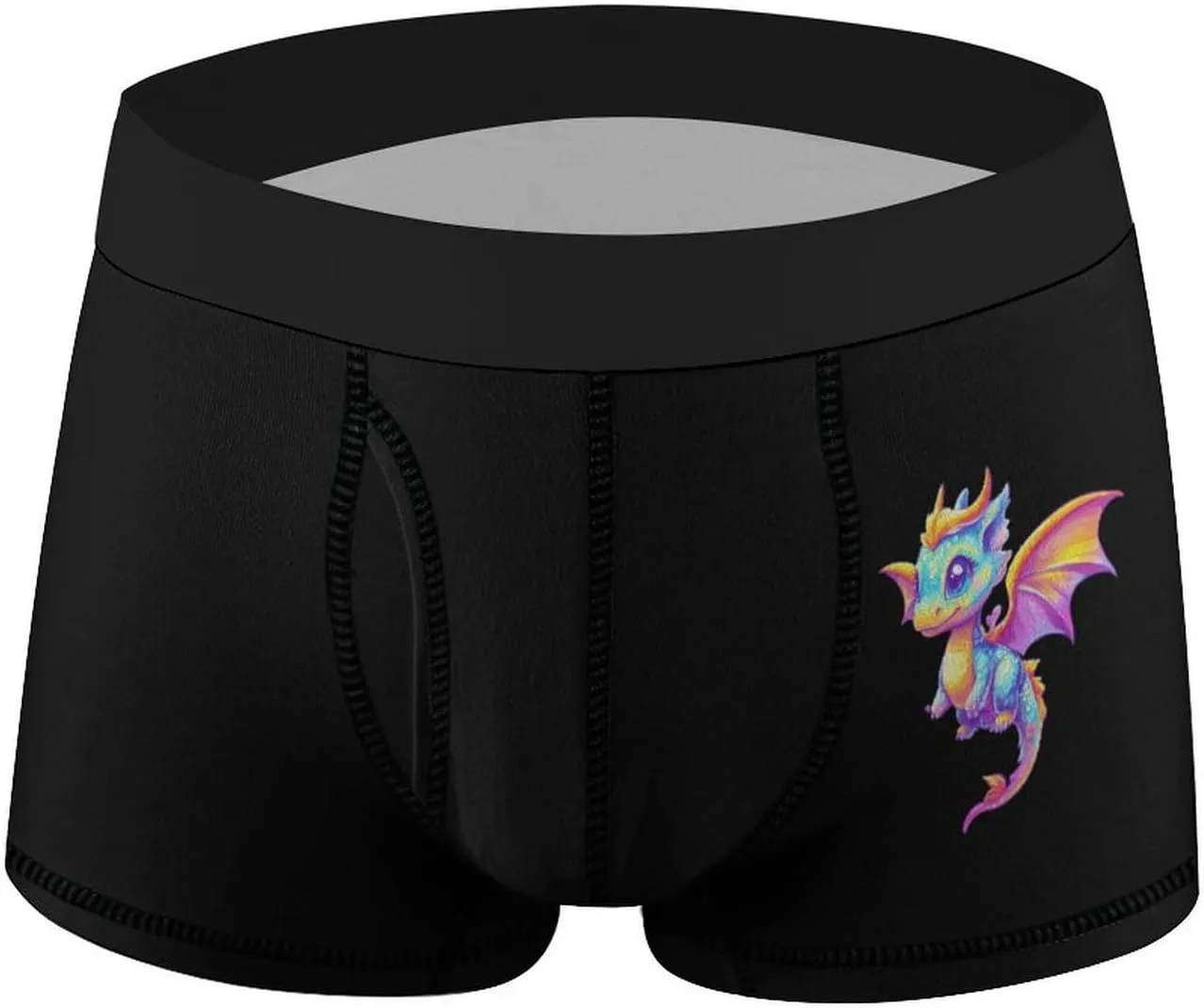 Cute Colorful Dragon Men's Tight Boxer Briefs Breathable Underwear Soft Stretch Trunks