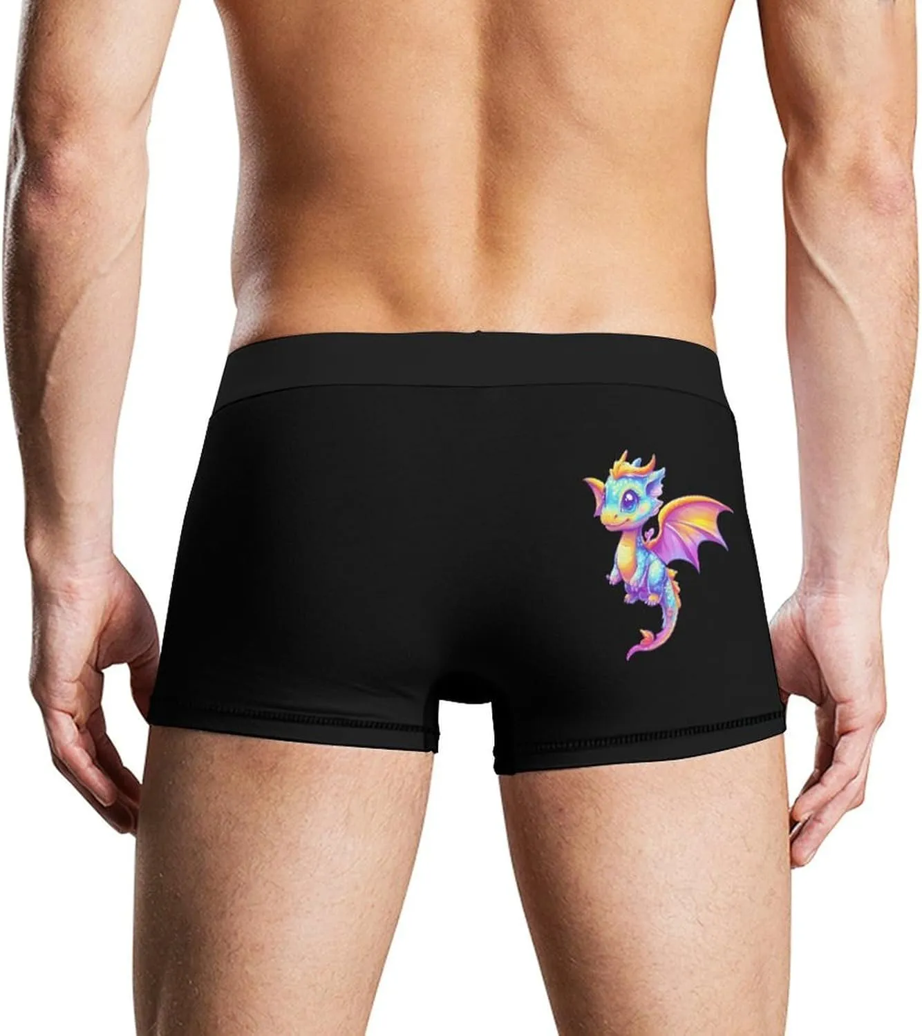 Cute Colorful Dragon Men's Tight Boxer Briefs Breathable Underwear Soft Stretch Trunks