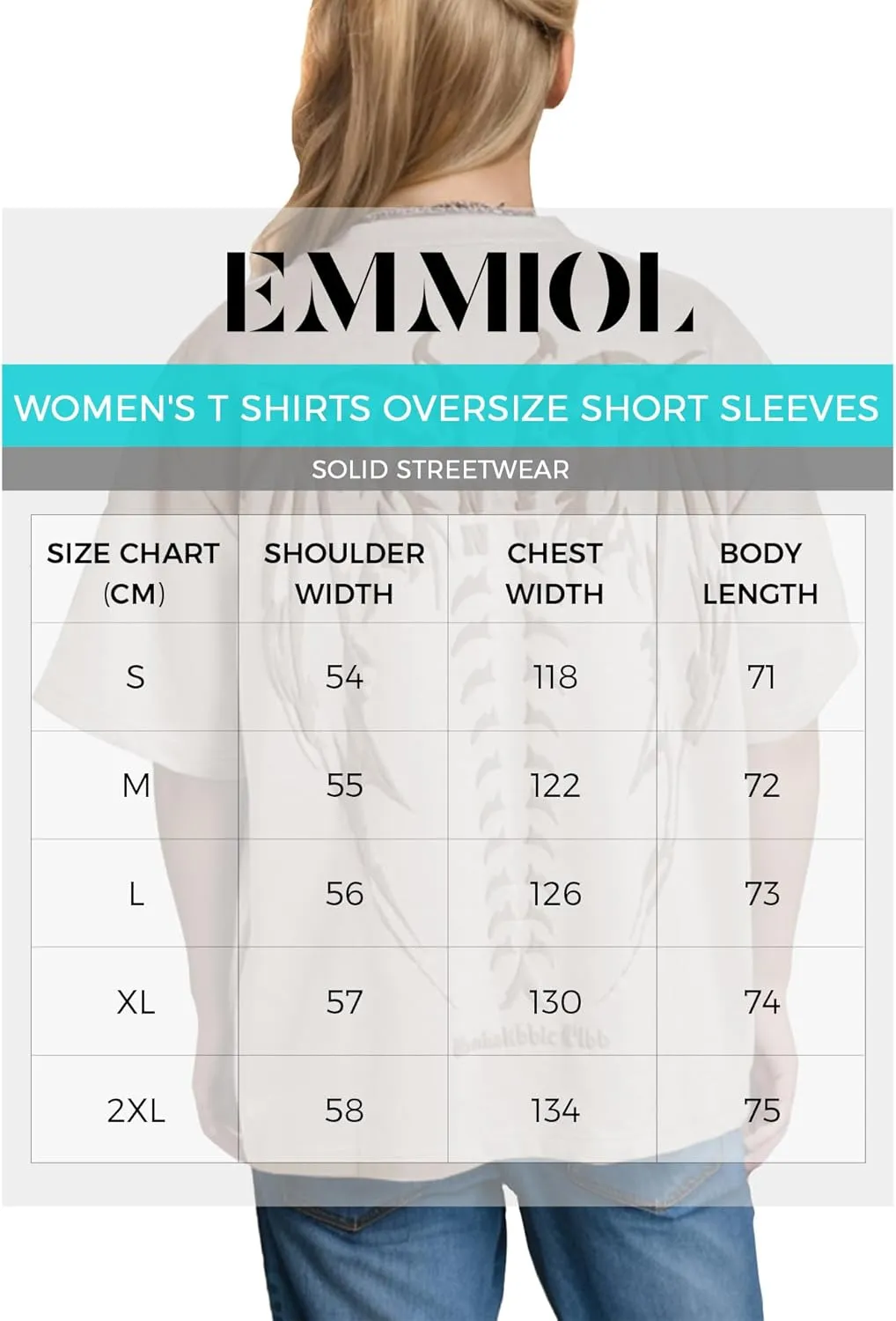 EMMIOL Women's T Shirts Graphic Print Short Sleeves Unisex Loose Solid Streetwear Tee Crew Neck Cotton Tops