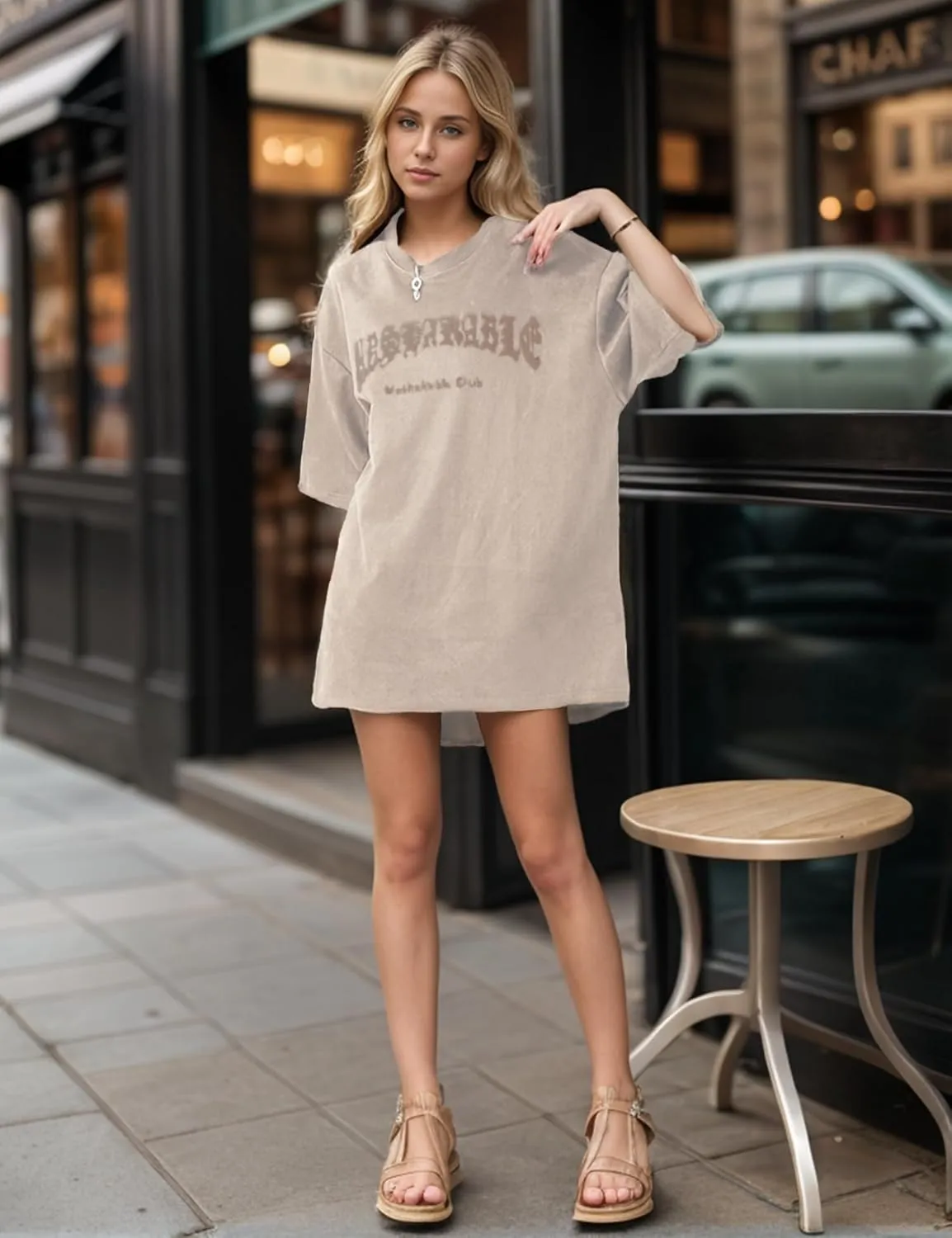 EMMIOL Women's T Shirts Graphic Print Short Sleeves Unisex Loose Solid Streetwear Tee Crew Neck Cotton Tops