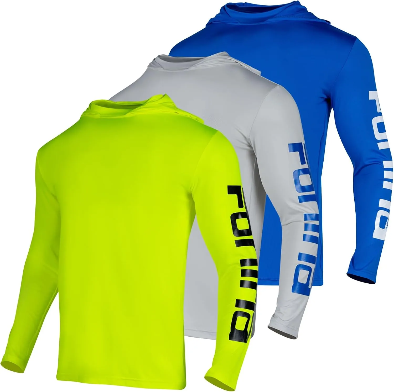 FONIRRA 3 Pack Construction Work Shirts for Men High Visibility Safety Long Sleeve T Shirt Sun Protection Hoodie UPF 50 