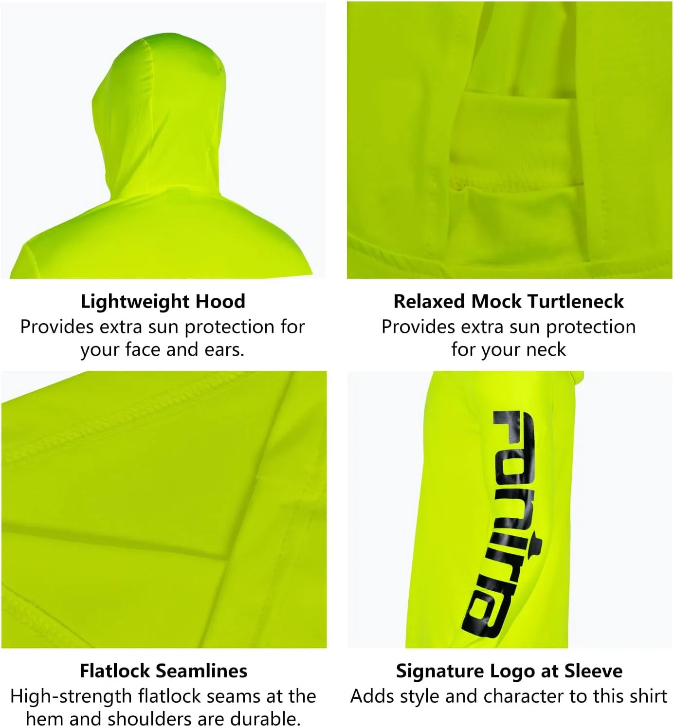FONIRRA 3 Pack Construction Work Shirts for Men High Visibility Safety Long Sleeve T Shirt Sun Protection Hoodie UPF 50 