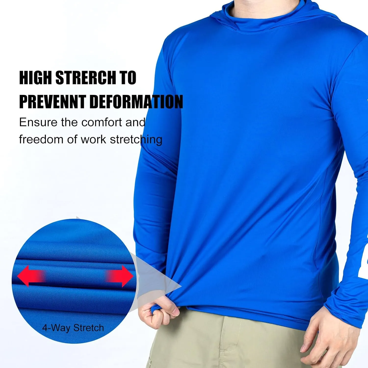 FONIRRA 3 Pack Construction Work Shirts for Men High Visibility Safety Long Sleeve T Shirt Sun Protection Hoodie UPF 50 