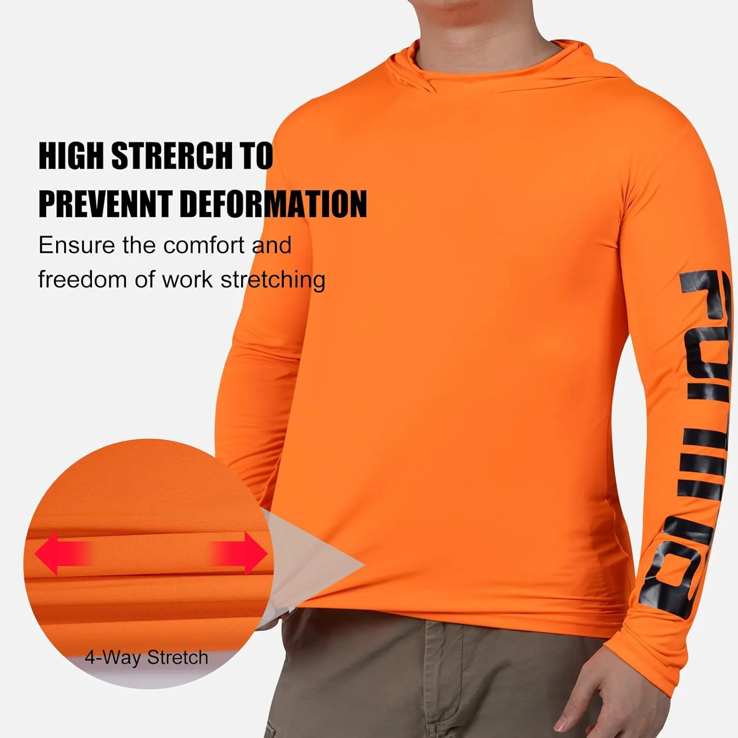 FONIRRA 3 Pack Construction Work Shirts for Men High Visibility Safety Long Sleeve T Shirt Sun Protection Hoodie UPF 50 