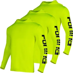 FONIRRA 3 Pack Construction Work Shirts for Men High Visibility Safety Long Sleeve T Shirt Sun Protection Hoodie UPF 50 