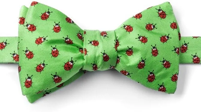 Gentlemen Bugs Self Tie Bowtie Green Silk Bow Tie