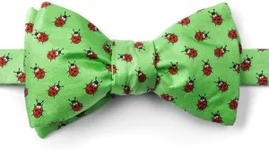 Gentlemen Bugs Self Tie Bowtie Green Silk Bow Tie