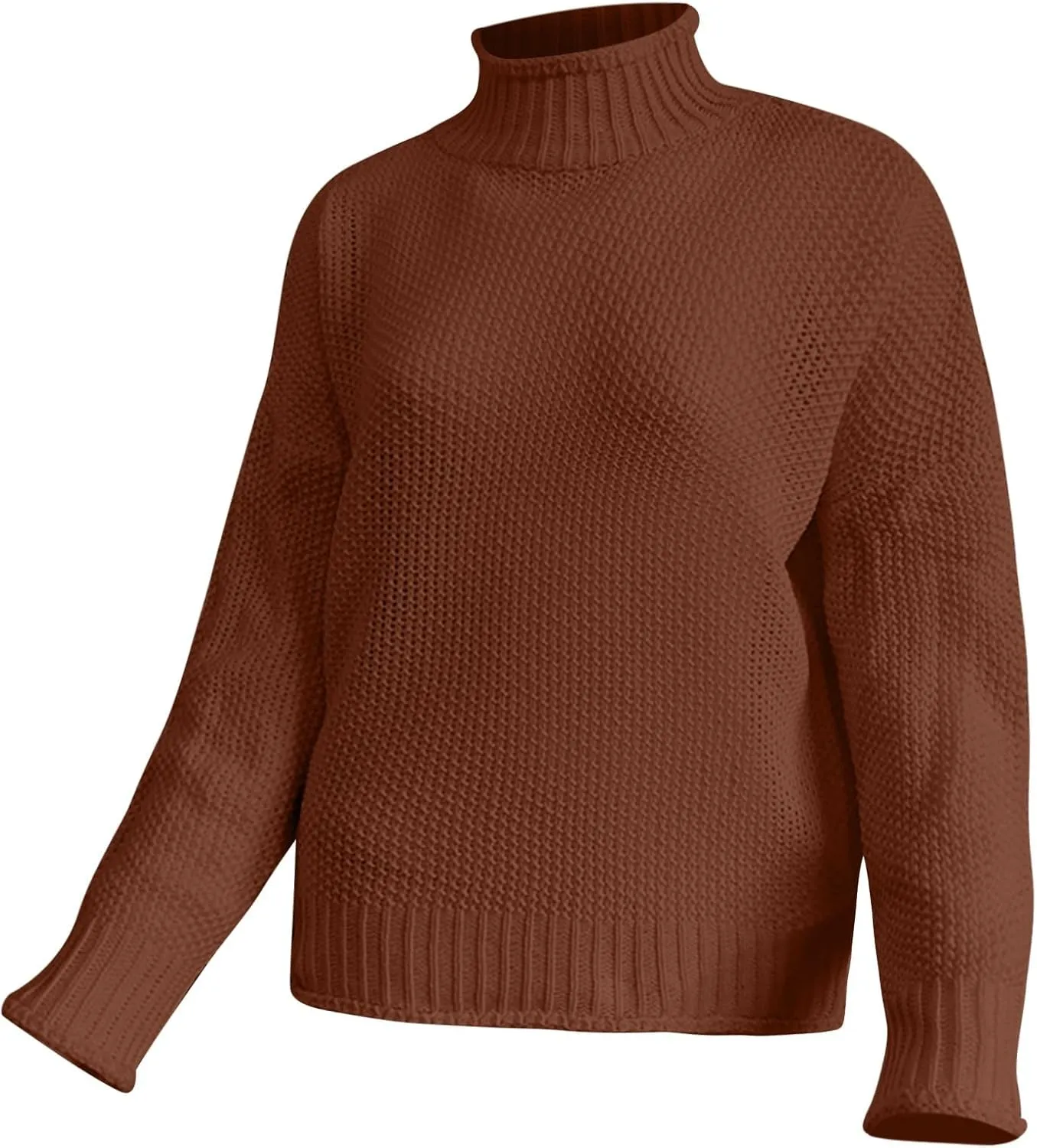 GIERIDUC Womens Pullover Sweater Plus Size Sweatshirt for Women Mock Neck Long Sleeve Casual Loose Knitted Shirt Tops