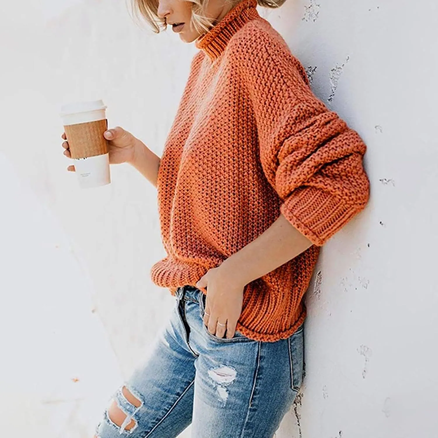 GIERIDUC Womens Pullover Sweater Plus Size Sweatshirt for Women Mock Neck Long Sleeve Casual Loose Knitted Shirt Tops