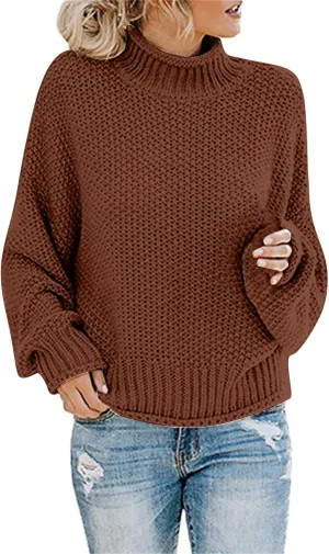 GIERIDUC Womens Pullover Sweater Plus Size Sweatshirt for Women Mock Neck Long Sleeve Casual Loose Knitted Shirt Tops