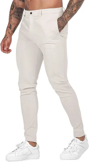 GOKKILRW Mens Golf Pants Stretch Chinos Dress Pants Quick Dry Business Work Office Lightweight Slim Fit Formal Sport Pants