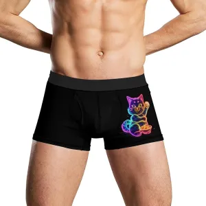 Good Luck Cat Men's Boxer Briefs Soft Underwear Breathable Trunks with Waistband