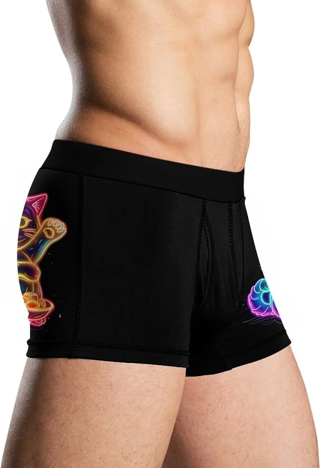 Good Luck Cat Men's Boxer Briefs Soft Underwear Breathable Trunks with Waistband