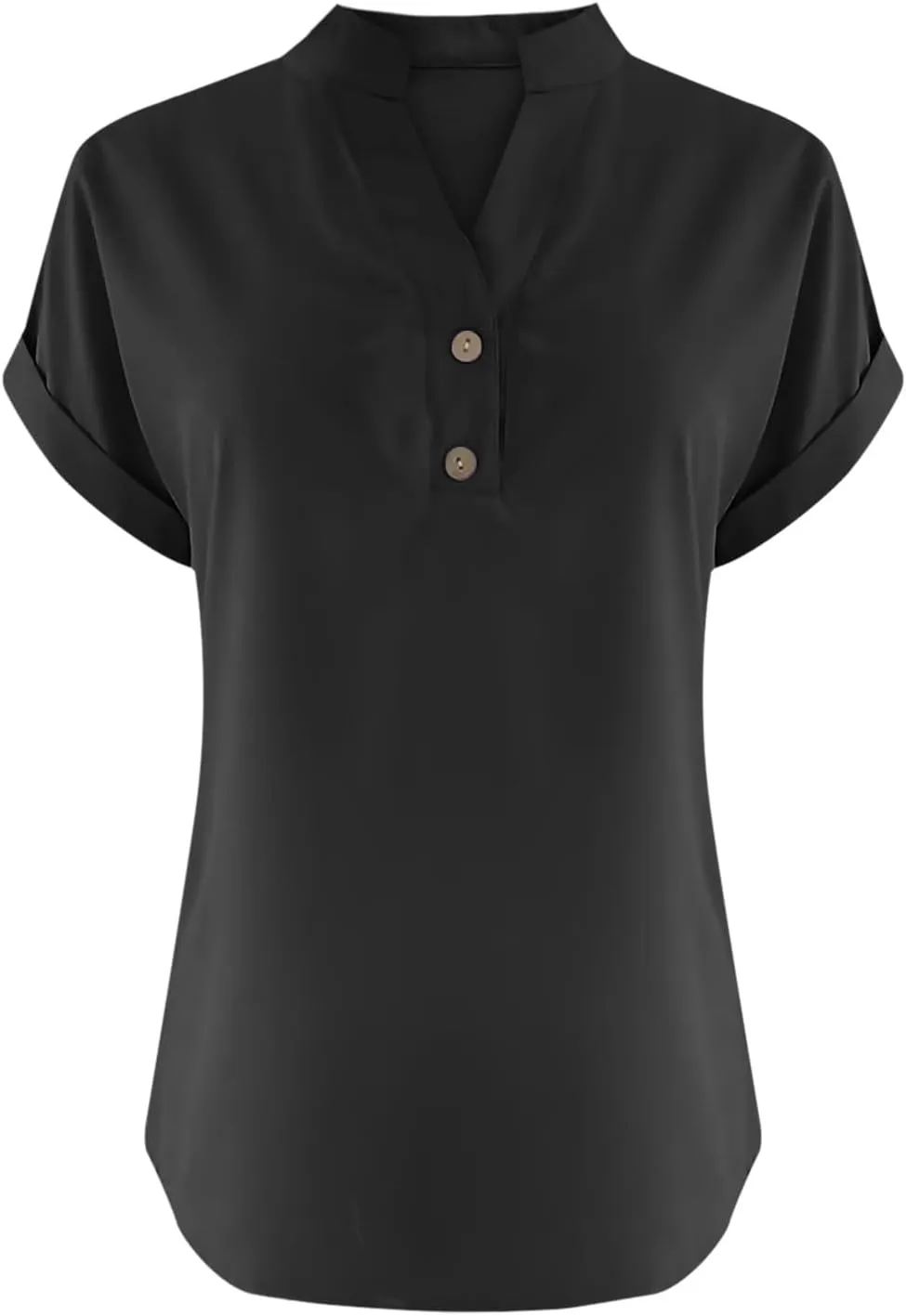 Linen Shirts for Women Summer Short Sleeve Linen Tops V Neck Button Down Shirts Plus Size Tops Dressy Shirt Blouses