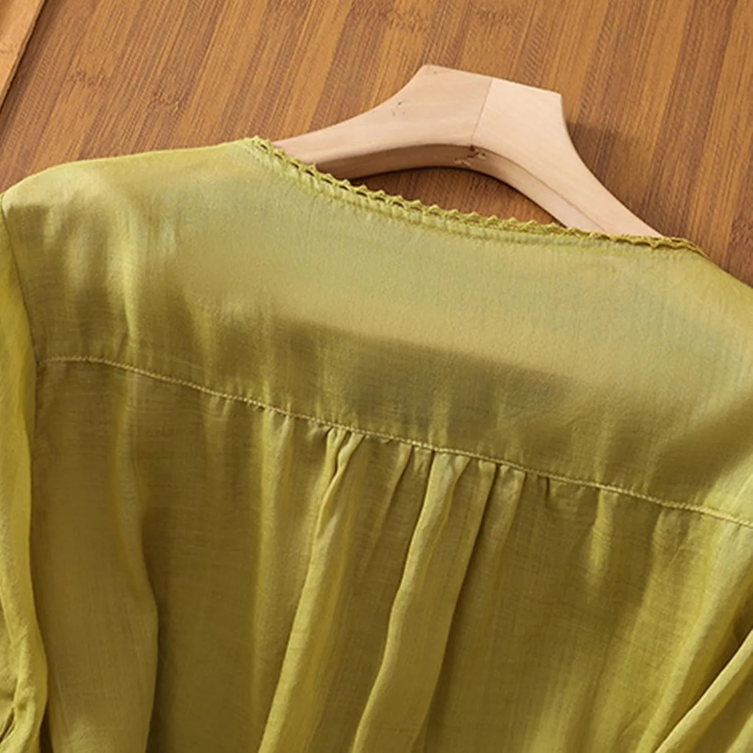 Lmdudan Summer Cotton Linen Embroidered Tops for Women Short Sleeve Button Up Tunic Tees Casual Loose V-Neck Peasant Shirts