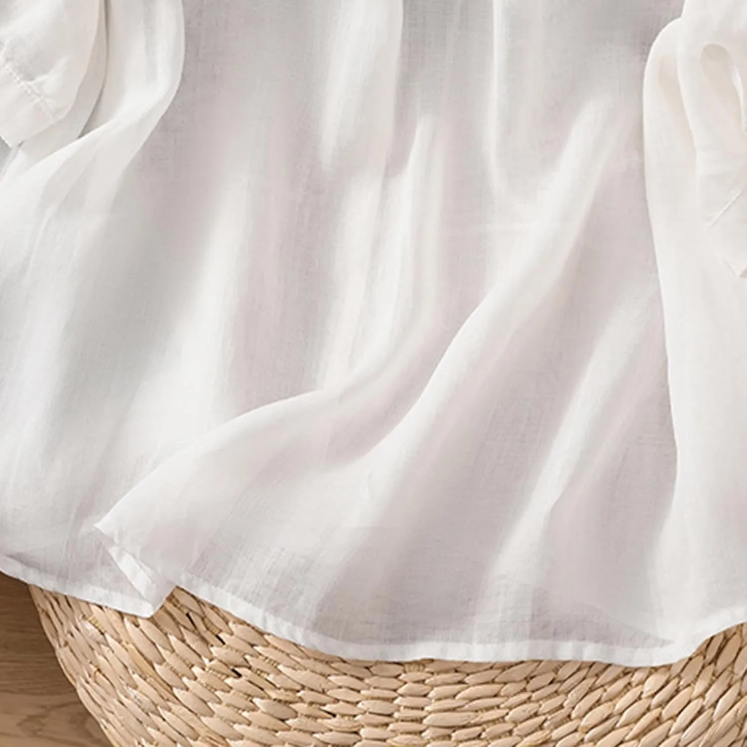 Lmdudan Summer Cotton Linen Embroidered Tops for Women Short Sleeve Button Up Tunic Tees Casual Loose V-Neck Peasant Shirts