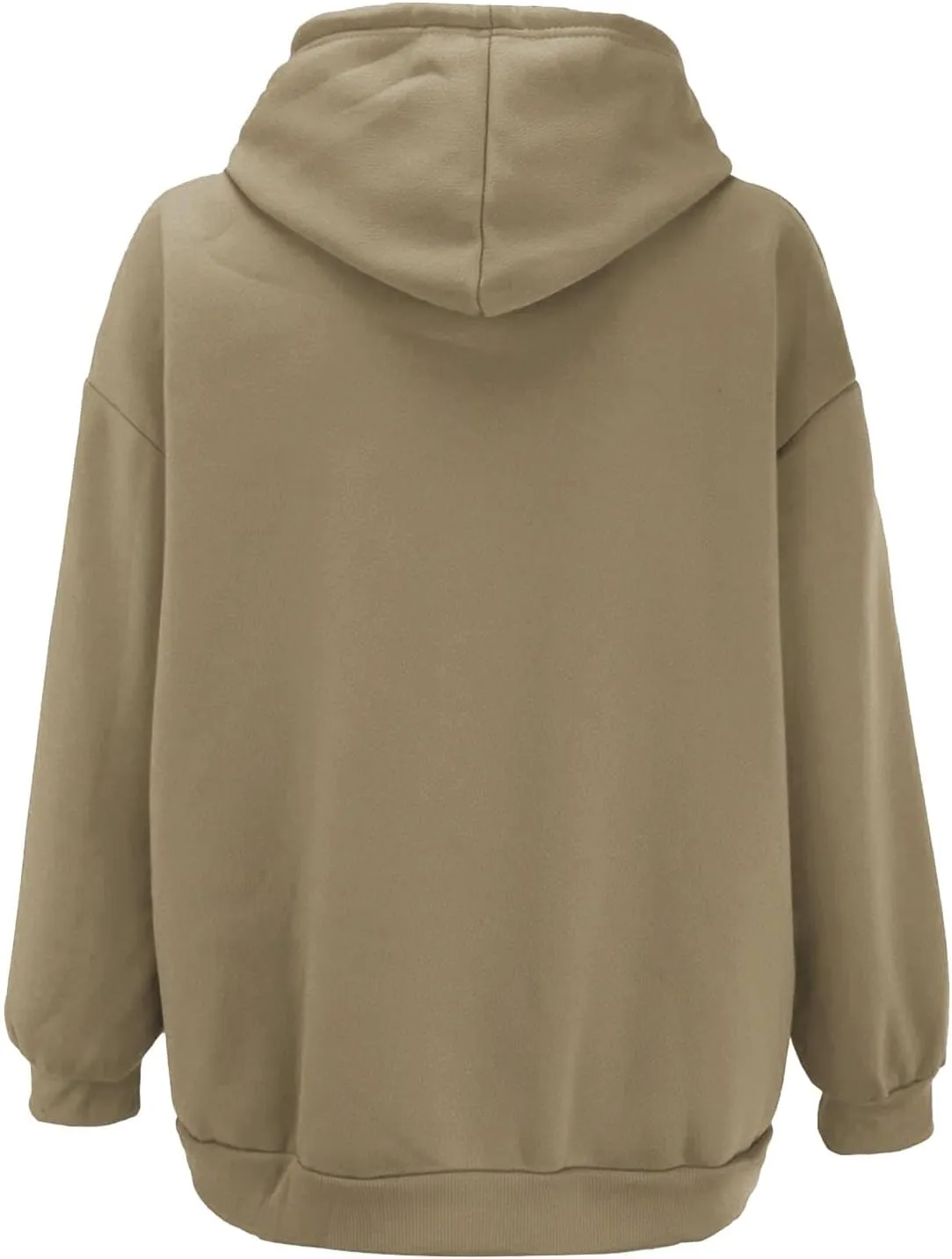 Loose Hoodie for Women Oversized Casual Full Zip Up Open Front Drawstring Hooded Solid Color Coat Fall Commute Hoodie
