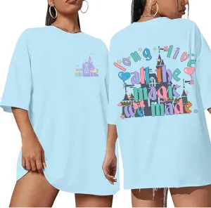 Magic Kingdom Shirts for Women Cute Castle T Shirt Oversized Graphic Tee Family Holiday Vacation Cotton Tops