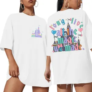 Magic Kingdom Shirts for Women Cute Castle T Shirt Oversized Graphic Tee Family Holiday Vacation Cotton Tops