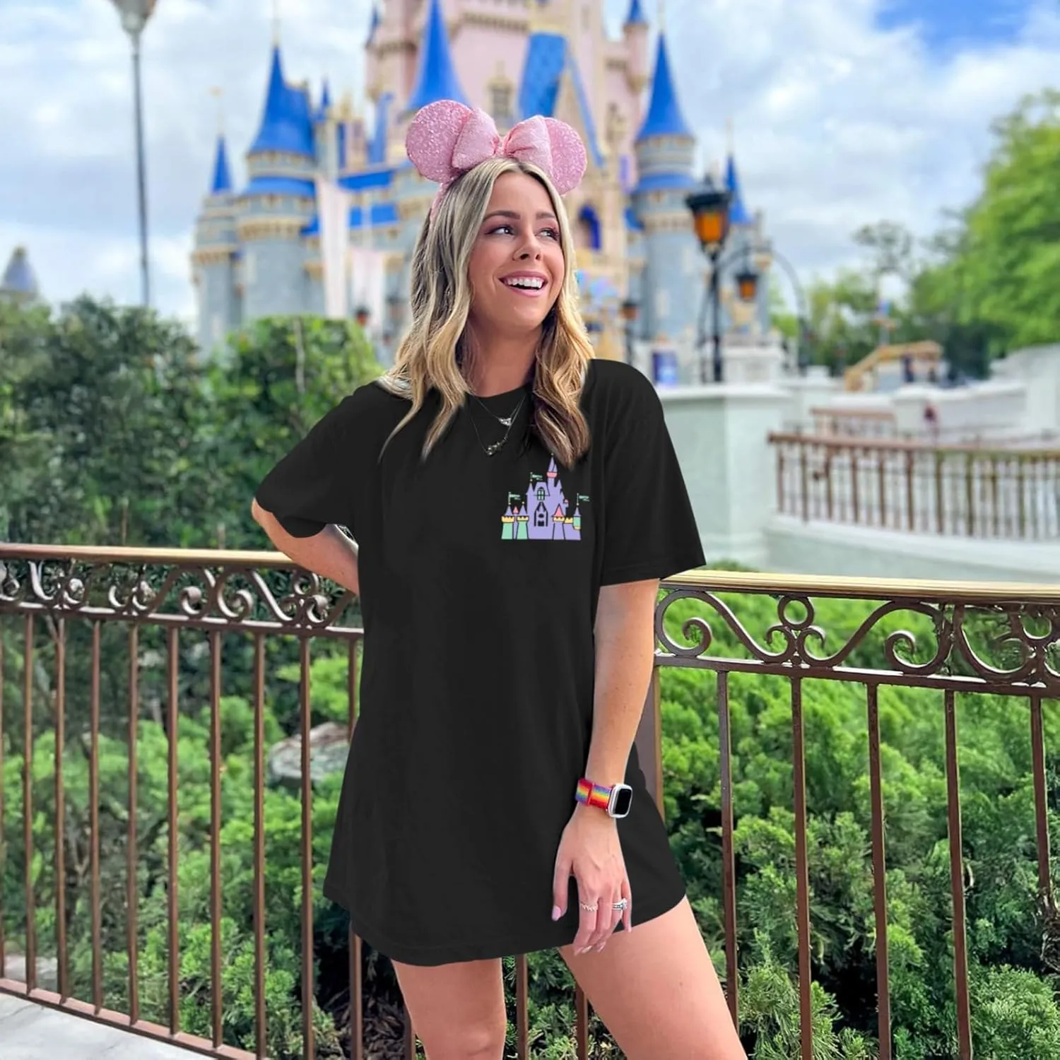 Magic Kingdom Shirts for Women Cute Castle T Shirt Oversized Graphic Tee Family Holiday Vacation Cotton Tops