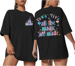 Magic Kingdom Shirts for Women Cute Castle T Shirt Oversized Graphic Tee Family Holiday Vacation Cotton Tops