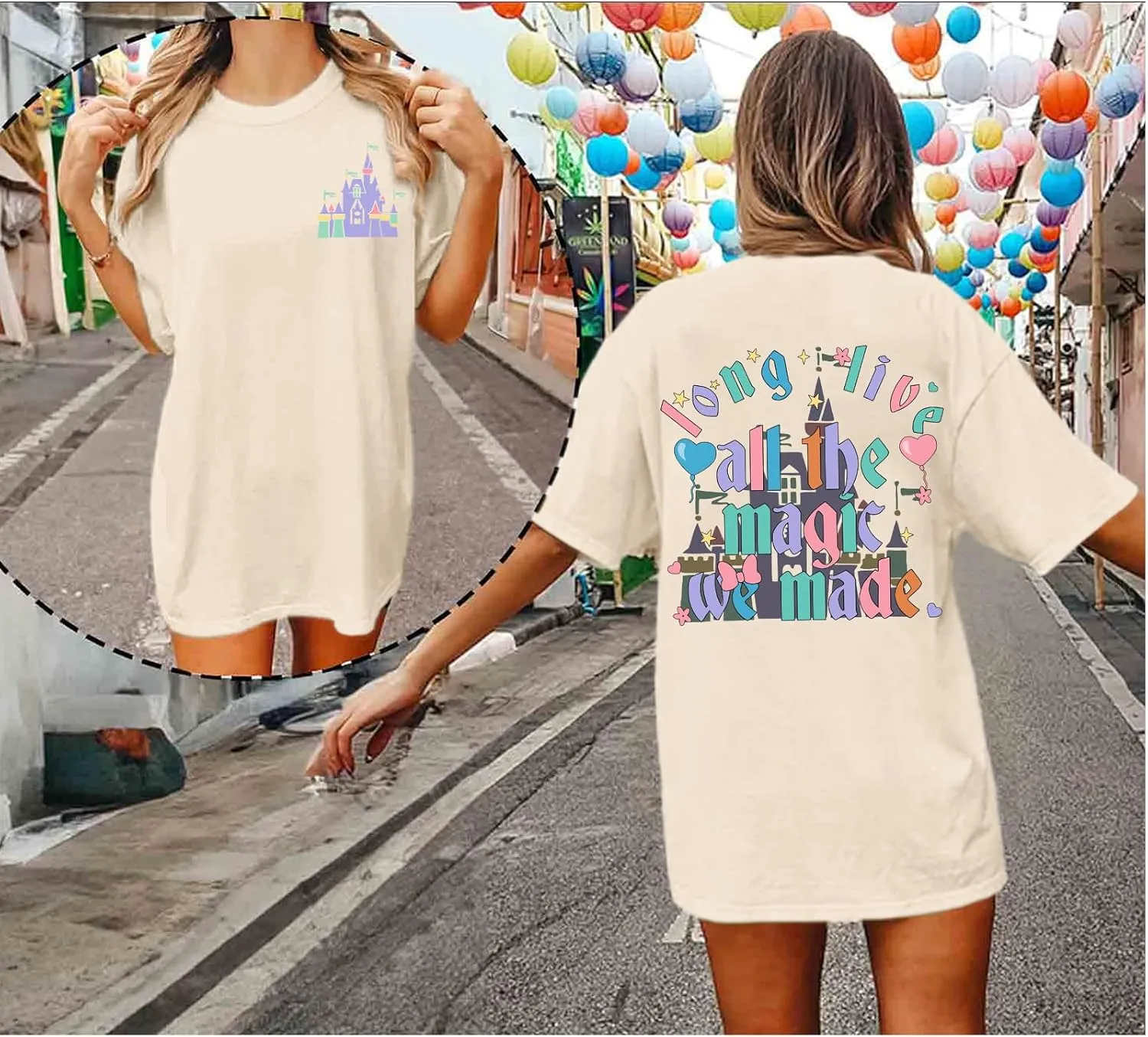 Magic Kingdom Shirts for Women Cute Castle T Shirt Oversized Graphic Tee Family Holiday Vacation Cotton Tops
