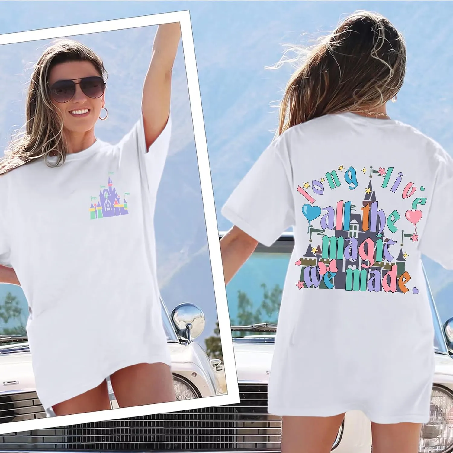 Magic Kingdom Shirts for Women Cute Castle T Shirt Oversized Graphic Tee Family Holiday Vacation Cotton Tops