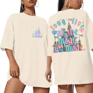 Magic Kingdom Shirts for Women Cute Castle T Shirt Oversized Graphic Tee Family Holiday Vacation Cotton Tops