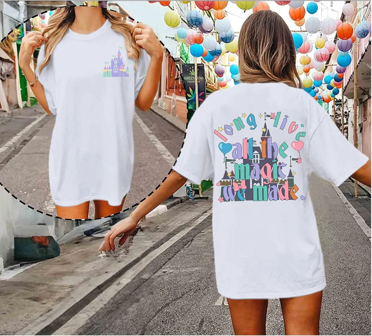 Magic Kingdom Shirts for Women Cute Castle T Shirt Oversized Graphic Tee Family Holiday Vacation Cotton Tops