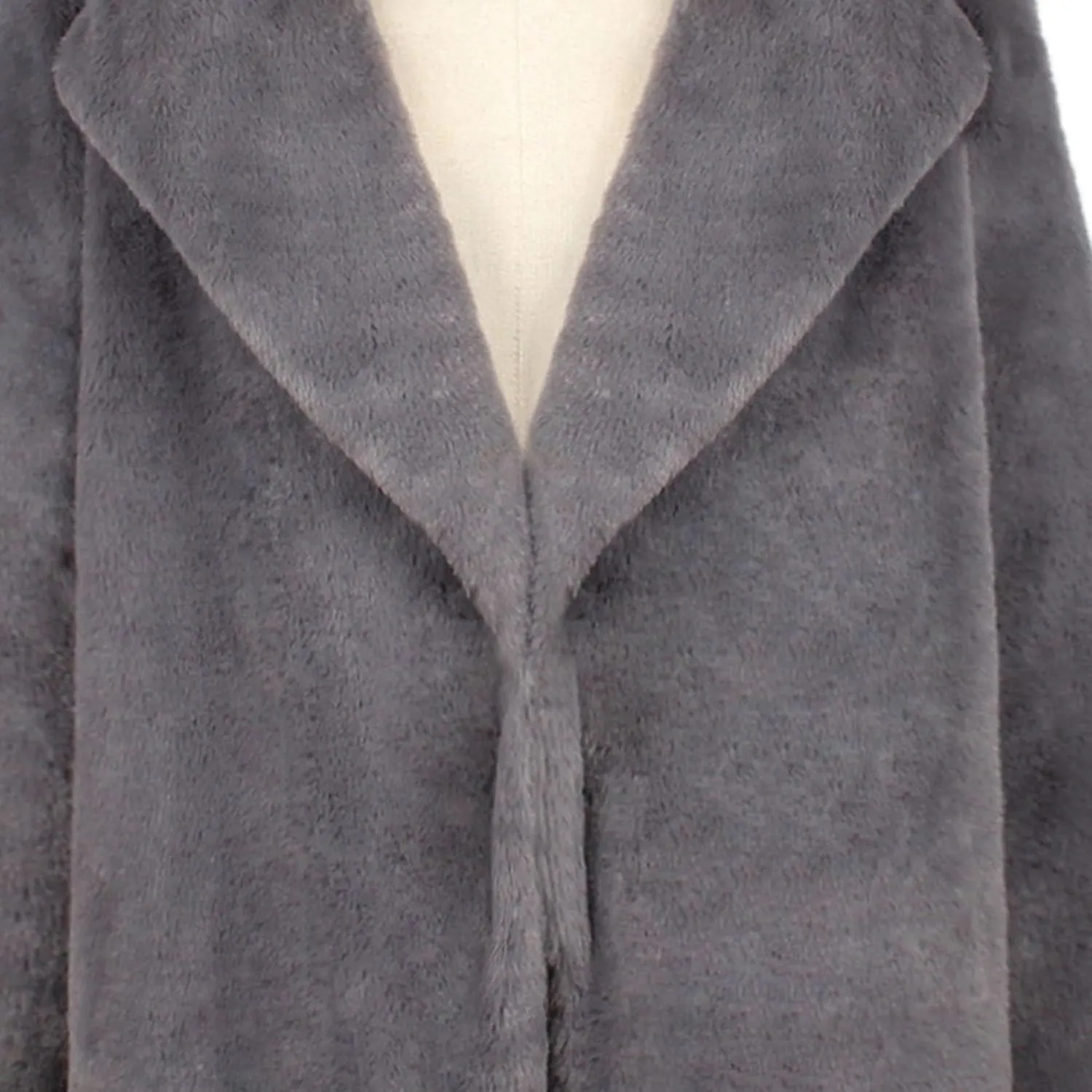 Maiyifu-GJ Women's Winter Coat Overcoat Fleece Lapel Open Front Long Cardigan Jackets Faux Fur Trench Coat Outerwear